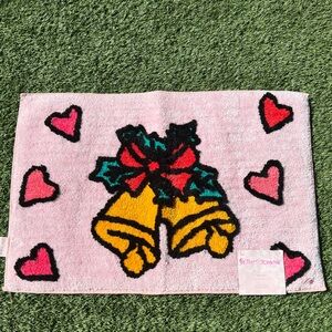 Brand New Betsey Johnson Pink Christmas Bath Rug